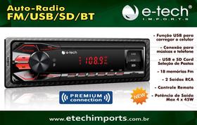 Aparelho Radio De Som Com Bluetooth Usb Mp3 Sd Automotivo