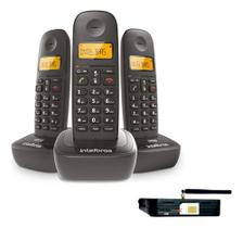 Aparelho Telefone Fixo 3g Gsm Sem Fio Com 2 Ramal Com Bina