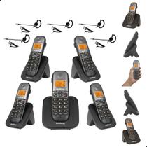 Aparelho Telefônico Intelbras Fixo Sem Fio com 4 Ramais Digital Bina Viva Voz e Fone Headset