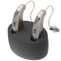 Aparelhos auditivos digitais para idosos recarregável, cancelamento de ruído, design intraauricular invisível com estojo de carregamento magnético