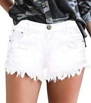 Apenas shorts jeans, jeans brancos rasgados para mulheres