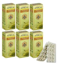 Apireal Geleia Real Liofilizada 30 Cáps Apisflora Kit 6 Unidades