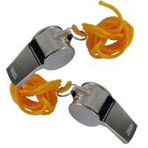 Apito Arbitro Juiz Metal Sport - 2 Un E Cordinha - 121049