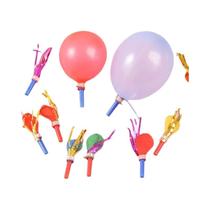 Apito De Balão Com Fio Dourado 50 Peças Lembrancinha De Festa Infantil Recheio De Piñata Decoração