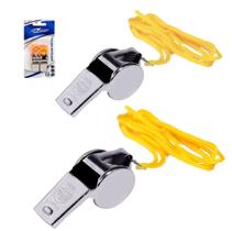 Apito de Metal Profissional com cordão - 2 unidades Futebol Natação Treinos