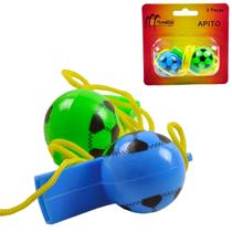 Apito de Plástico 2 Peças Bola de Futebol Color - Tudo em Caixa