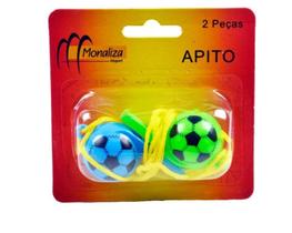 Apito de Plástico 2 Peças Bola de Futebol Colors