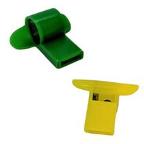 Apito de Plástico Brasil Verde e Amarelo - 20 Unidades