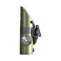 Apito De Sobrevivência 7 Em 1 Verde Militar Para Acampamento, Caminhada E Emergências Com Bússola E Apito De Sobrevivência 7 Em 1 Verde Militar Para Acampamento, Caminhada E Emergências Com Bússola E