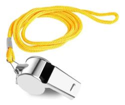 Apito Juiz Metal Profissional Cordão 2 Unidades Futebol