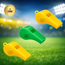 Apito Torcida Brasil Passador Cordão Som Alto Verde Amarelo Escolha Quantidade