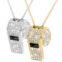 Apitos YONEEKSS - Pacote com 2 unidades em dourado e prata com strass Apitos YONEEKSS - Pacote com 2 unidades em dourado e prata com strass