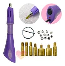 Aplicador caneta hotfix 7 pontas para trabalhos com strass meia perola termocolante ideal para decorações.bivolts