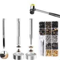 Aplicador Com 120 Botões De Pressão E Martelo Emborrachado