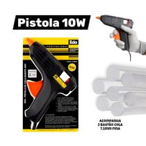 Aplicador de Cola Bastão Silicone 10W Eda Refil 7,5mm Fina Casa Artesanato Uso Geral