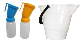 Aplicador Desinfecção De Tetos+ Balde Ordenha Oval 12 Litros