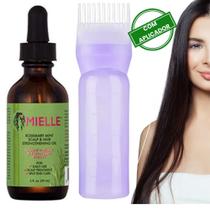 Aplicador e Mielle Organics Óleo Para Fortalecer O Couro Cabeludo De Menta Com Óleos Essenciais