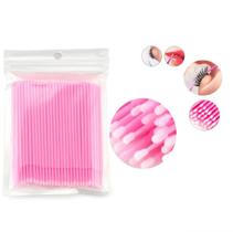 Aplicador Microbrush Para Extensão De Cílios Rosa 10 Unid