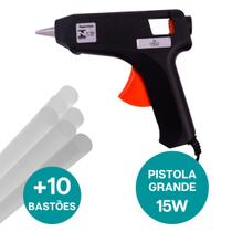 Aplicadora Para Cola Quente Grande 15w Bivolt Kit + 10 Bastões