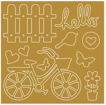 Aplique Acrílico Hello, Bicicleta, Primavera, Cerca, Flor Apa-004 Litoarte Aplique Acrílico Hello, Bicicleta, Primavera, Cerca, Flor Apa-004 Litoarte