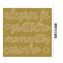 Aplique Acrílico: Palavras: Alegria, Fé, Gratidão, Momentos, Carinho - APA-002