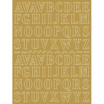 Aplique Alfabeto LT - Papel Laminado - Dourado 80 Letras