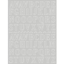 Aplique Alfabeto LT - Papel Laminado - Prata 80 Letras