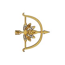 Aplique Arco e Flecha Decoração Enfeite 5cm Mdf Madeira Laser