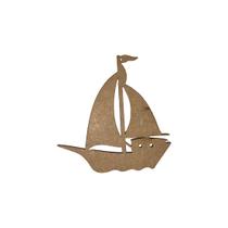 Aplique Barco 7x7 Kit 10un Mdf Madeira