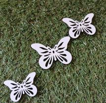 Aplique Borboleta Sortido - 50 Unidades em MDF Branco