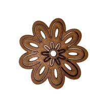 Aplique Botão Rosa Margarida Fechada 6cm Kit 50un Mdf Madeira