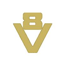 Aplique Caminhão V8 301x291mm Para Scania Dourado