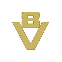 Aplique Caminhão V8 301x291mm Para Scania Dourado