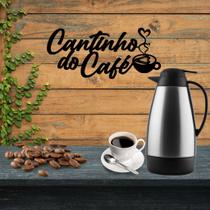 Aplique Cantinho do Café em MDF Premium Preto Decorativo Cozinha Sala Escritório