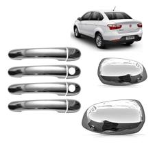 Aplique Capa Cromada Retrovisor Maçanetas Grand Siena 2017 Aplique Capa Cromada Retrovisor Maçanetas Grand Siena 2017