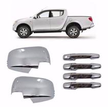 Aplique Capa Cromada Retrovisor Maçanetas L200 Triton 2011 Aplique Capa Cromada Retrovisor Maçanetas L200 Triton 2011