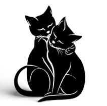 Aplique casal de gatos abraçados fofo Quadro Decorativo Gato MDF 3 mm escultura gatinho