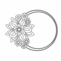 Aplique Chipboard Círculo com Flores CH-309 - Arte Fácil