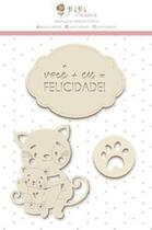 Aplique Chipboard JU - Abraço de Urso - Você + Eu