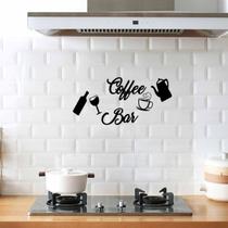 Aplique Coffee Bar Kit Completo Letras Mdf 3mm Decorativo Cozinha Sala Enfeite Parede Preto Lettering