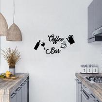 Aplique Coffee Bar Kit Completo Letras Mdf 3mm Decorativo Cozinha Sala Enfeite Parede Preto Lettering