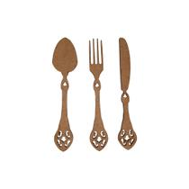 Aplique Colher Faca Garfo 14cm Kit 50un Mdf Madeira