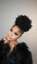 Aplique Coque Cabelo Orgânico Afro Puff Preto