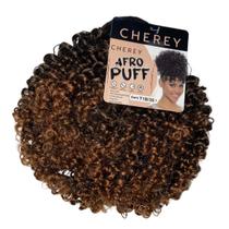 Aplique Coque De Cabelo Orgânico Cacheado Afro Puff- Cherey