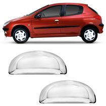 Aplique Cromado Maçaneta Peugeot 206 207 1999 a 2017 2 Portas Fácil Instalação Dupla Face