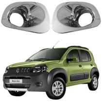 Aplique Cromado Moldura do Farol Auxiliar de Milha Fiat Uno Evo 2011 à 2015 Par Aplique Cromado Moldura do Farol Auxiliar de Milha Fiat Uno Evo 2011 à 2015 Par