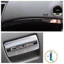 Aplique cromado Moldura superior e Maçaneta puxador porgta luvas Chevrolet Cruze 2009 a 2016