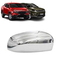 Aplique Cromado para Capa Retrovisor Compass Toro 2016 2017 2018 2019 2020 2021 2022 2023 2024