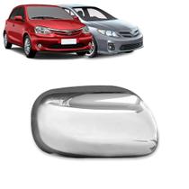 Aplique Cromado para Capa Retrovisor Corolla 2009 2010 2011 2012 2013 2014 Etios 2012 2013 Sem Pisca