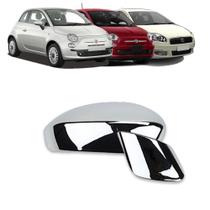 Aplique Cromado para Capa Retrovisor Fiat 500 2009 a 2015 Linea 2009 a 2016 Punto 2008 a 2017 Aplique Cromado para Capa Retrovisor Fiat 500 2009 a 2015 Linea 2009 a 2016 Punto 2008 a 2017